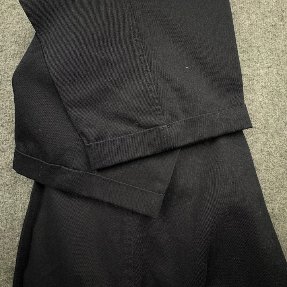 (2) Lands' End Mens 36-R Black Pleated Cuffed Dress Pants Wardrobe Staple *READ*